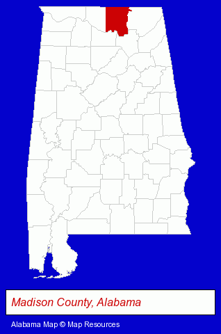 Alabama map, showing the general location of Breast Center