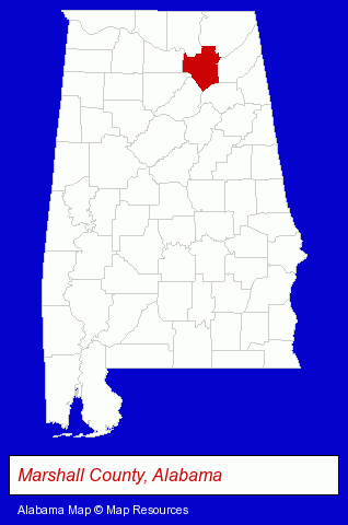 Alabama map, showing the general location of Grant Animal Clinic