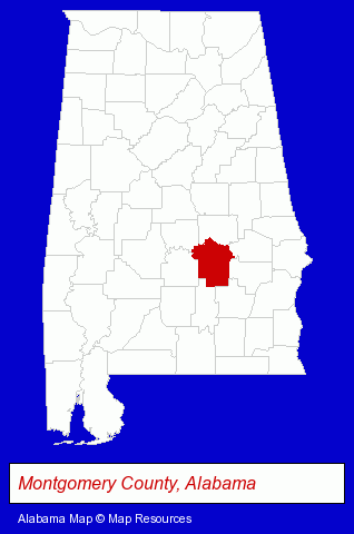 Alabama map, showing the general location of Alabama Orthopaedic Speclsts - Michael E Davis MD