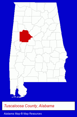 Alabama map, showing the general location of Harco Automotive & Performance