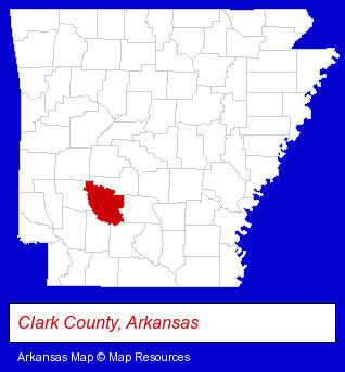 Arkansas map, showing the general location of Mary & Martha's Florist