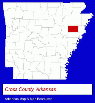 Arkansas map, showing the general location of Pionsett Rice & Grain