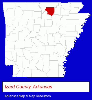 Arkansas map, showing the general location of White River Inn and Suites