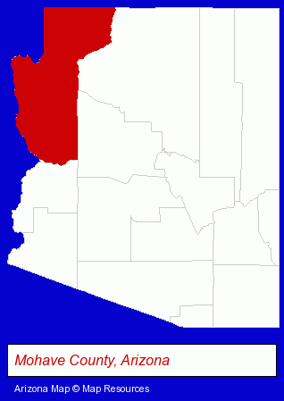 Arizona map, showing the general location of Bullhead City Fire Department