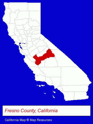 California map, showing the general location of Carol Ann Moses