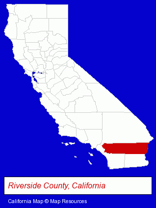 California map, showing the general location of Robert D Mitchell DDS