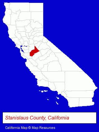 California map, showing the general location of Aircall Communications