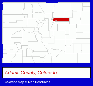 Colorado map, showing the general location of Sashco Inc