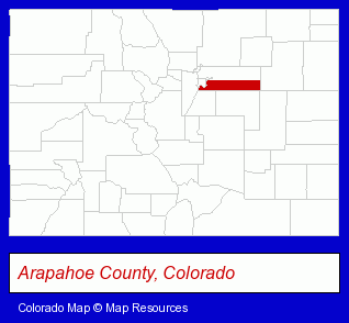 Colorado map, showing the general location of Aurora County Locksmiths Inc