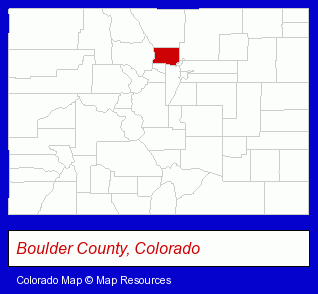 Colorado map, showing the general location of Boulder Vision Assoc-Gunbarrel - Richard A Cross OD