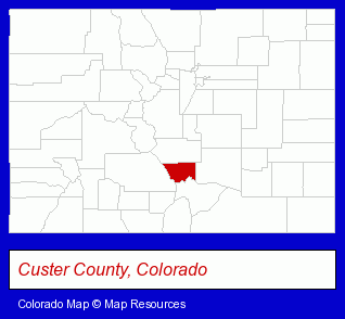 Colorado map, showing the general location of Westcliffe Inn