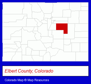Colorado map, showing the general location of Simla Frozen Food Locker LLC