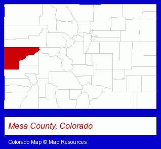 Colorado map, showing the general location of Mays Concrete Inc