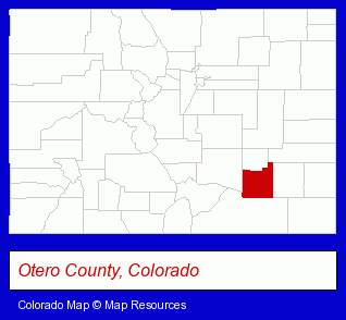 Colorado map, showing the general location of W W Feed & Supply