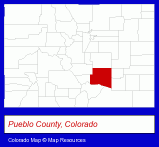 Colorado map, showing the general location of Pate Construction CO Inc