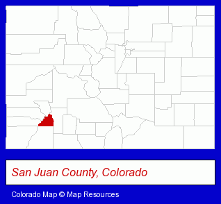 Colorado map, showing the general location of Alma House Bed & Breakfast