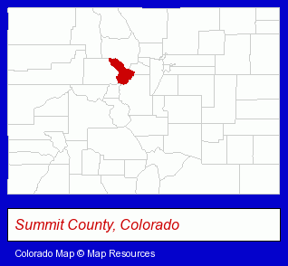 Colorado map, showing the general location of Mountain Striping