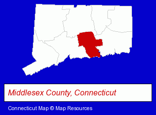 Connecticut map, showing the general location of Dapkus Fireworks Inc