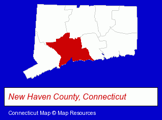 Connecticut map, showing the general location of South Central Connecticut RWA