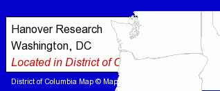  counties map, showing the general location of Hanover Research