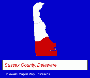 Delaware map, showing the general location of Energy Gym