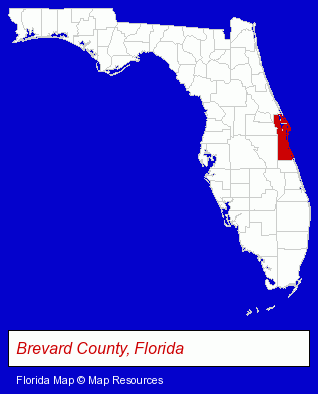 Florida map, showing the general location of Blue Point Fabrication