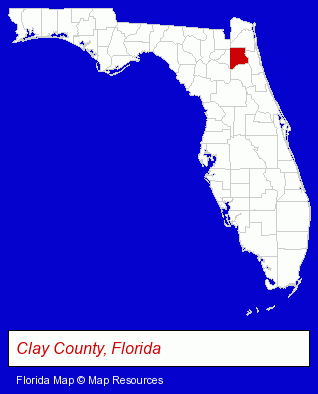 Clay County, Florida locator map