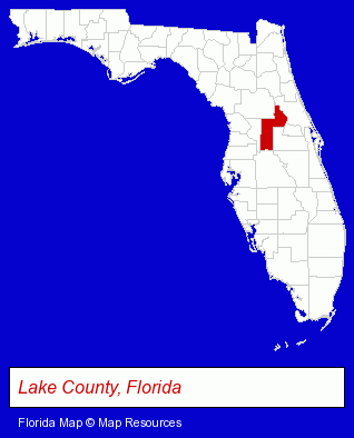 Florida map, showing the general location of Lake Technical Center