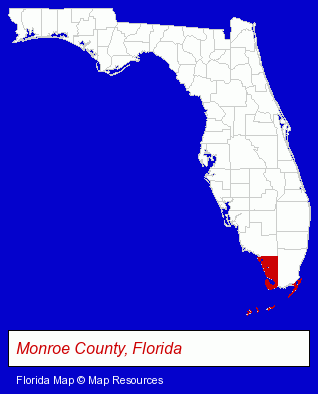 Florida map, showing the general location of Johnsons Insurance