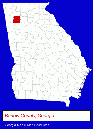 Georgia map, showing the general location of Cartersville Fence CO Inc