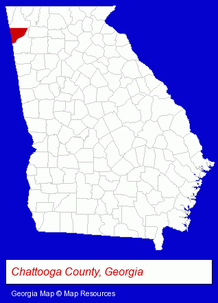 Georgia map, showing the general location of Camp Woodmont