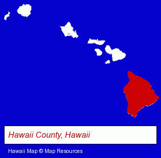 Hawaii map, showing the general location of Quintal Farms