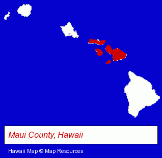 Hawaii map, showing the general location of Goble's Hawaiian Flower Farms