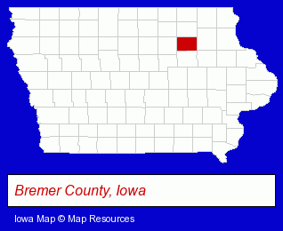 Iowa map, showing the general location of Cedar Valley Hospice