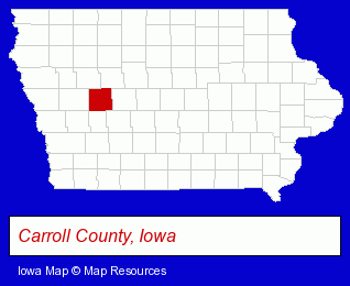 Iowa map, showing the general location of Toyne's Inc