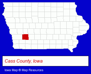 Iowa map, showing the general location of Cambridge Feilmeyer Landsness