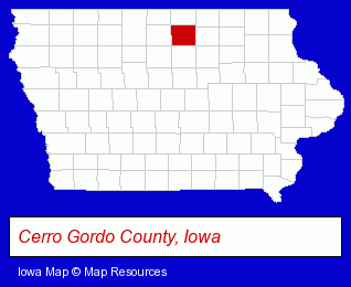 Iowa map, showing the general location of Clear Lake Community School District