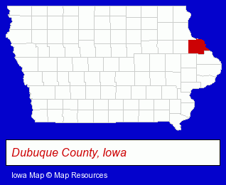 Iowa map, showing the general location of Cascade Communications