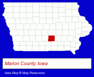 Iowa map, showing the general location of Pella Printing CO Inc