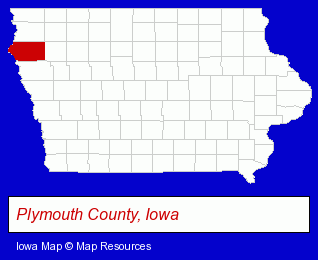 Iowa map, showing the general location of Dr. Rebecca DeRuyter, Optometrist