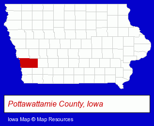 Iowa map, showing the general location of Fox Run Golf Club