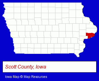 Iowa map, showing the general location of Chambers Funeral Homes