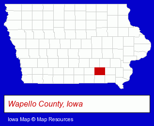 Iowa map, showing the general location of Norris Asphalt Paving Company