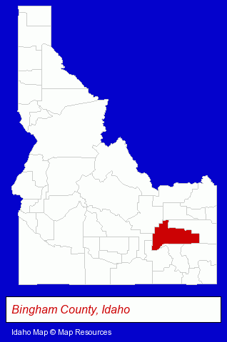 Idaho map, showing the general location of Complete Family Eye Care Pa