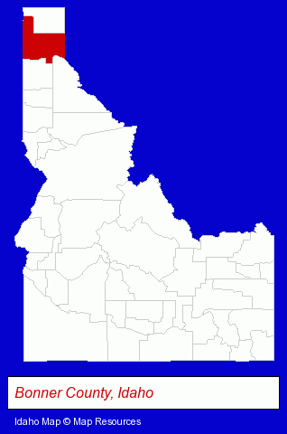 Idaho map, showing the general location of Dan Fogarty Custom Builder Inc