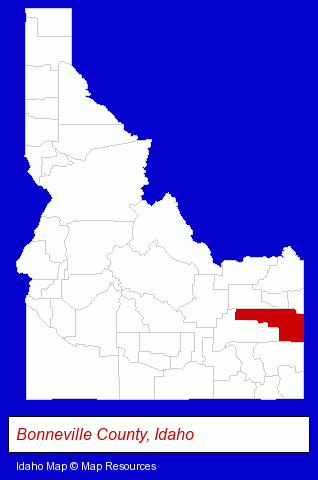 Idaho map, showing the general location of Intermountain Concrete Specs