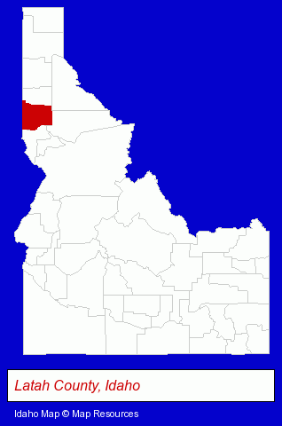 Idaho map, showing the general location of Busch Distributors Inc