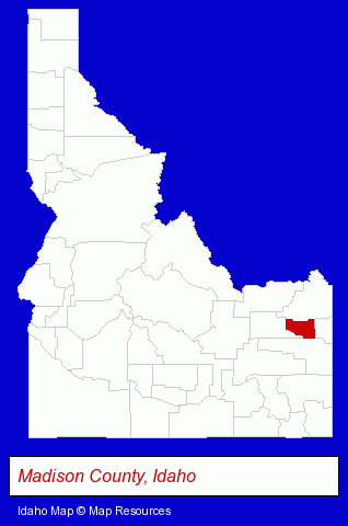 Idaho map, showing the general location of Rexburg Floral Shop