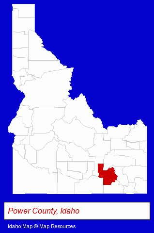 Idaho map, showing the general location of American Falls School District #381