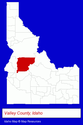 Idaho map, showing the general location of Mountain Monkey Business